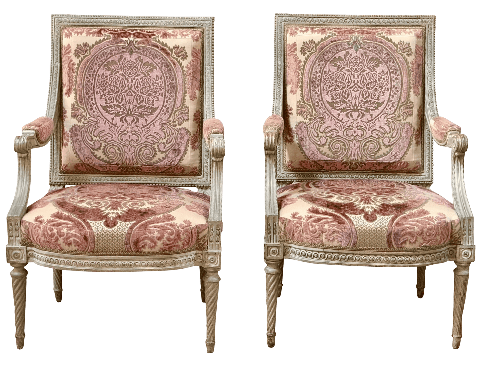 Pair of fine Louis XVI Painted Fauteuils