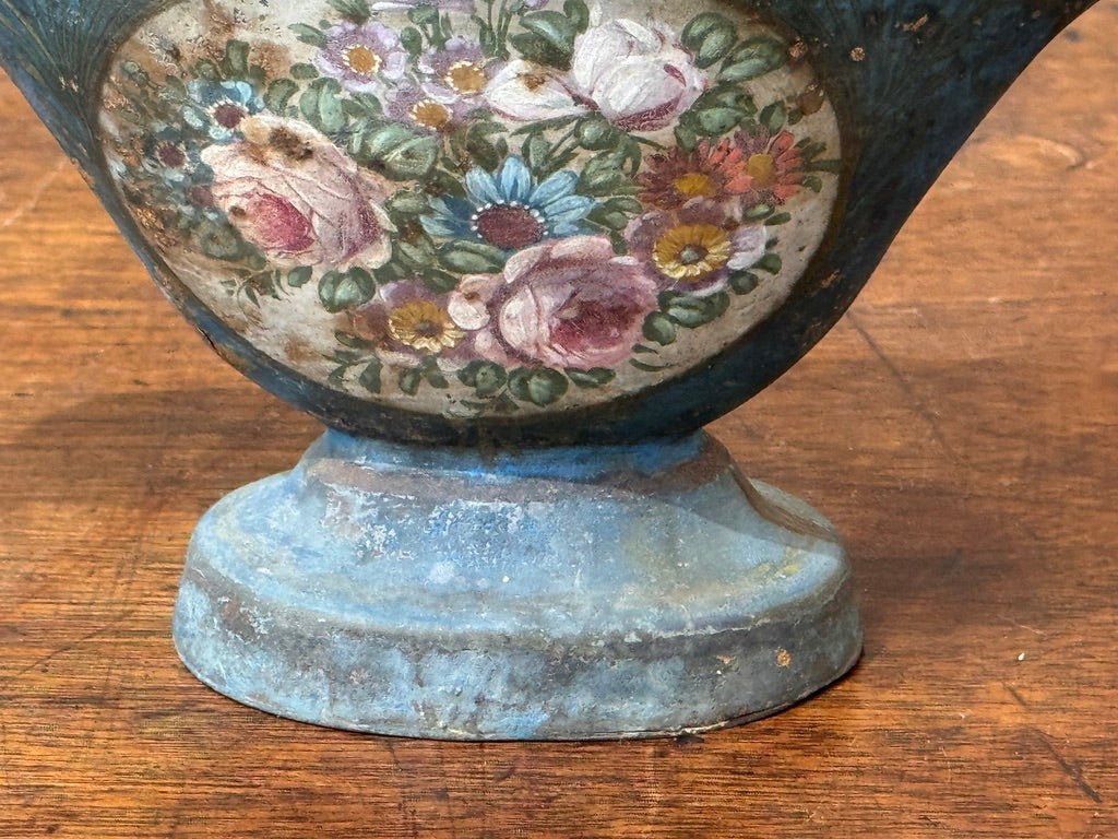 Pair of French 18th - century Blue Tole Sauceboats - Directoire period - Helen Storey Antiques