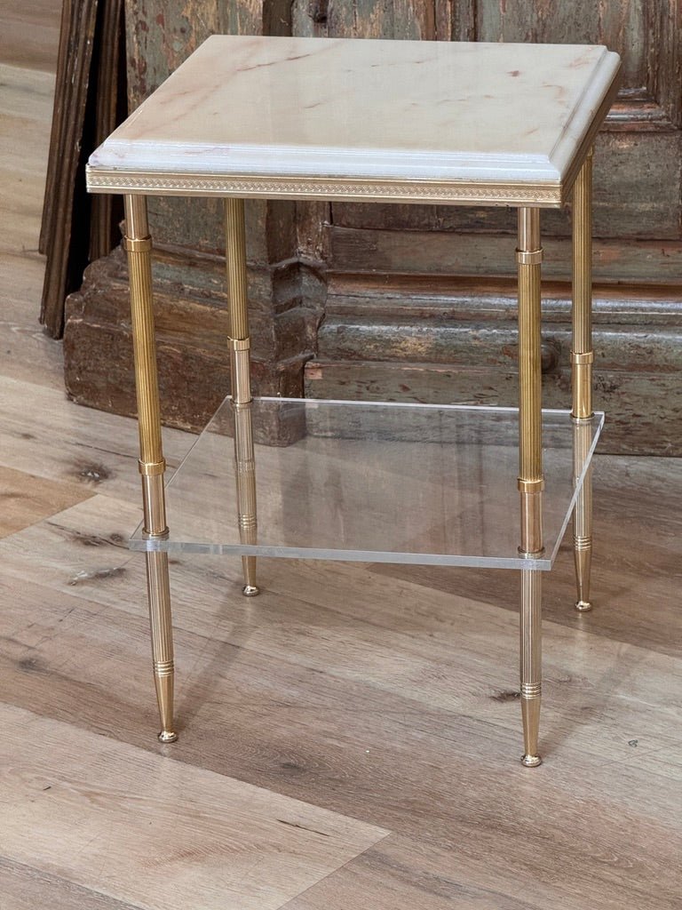 Pair of French brass side tables, mid - 20th C. - Helen Storey Antiques