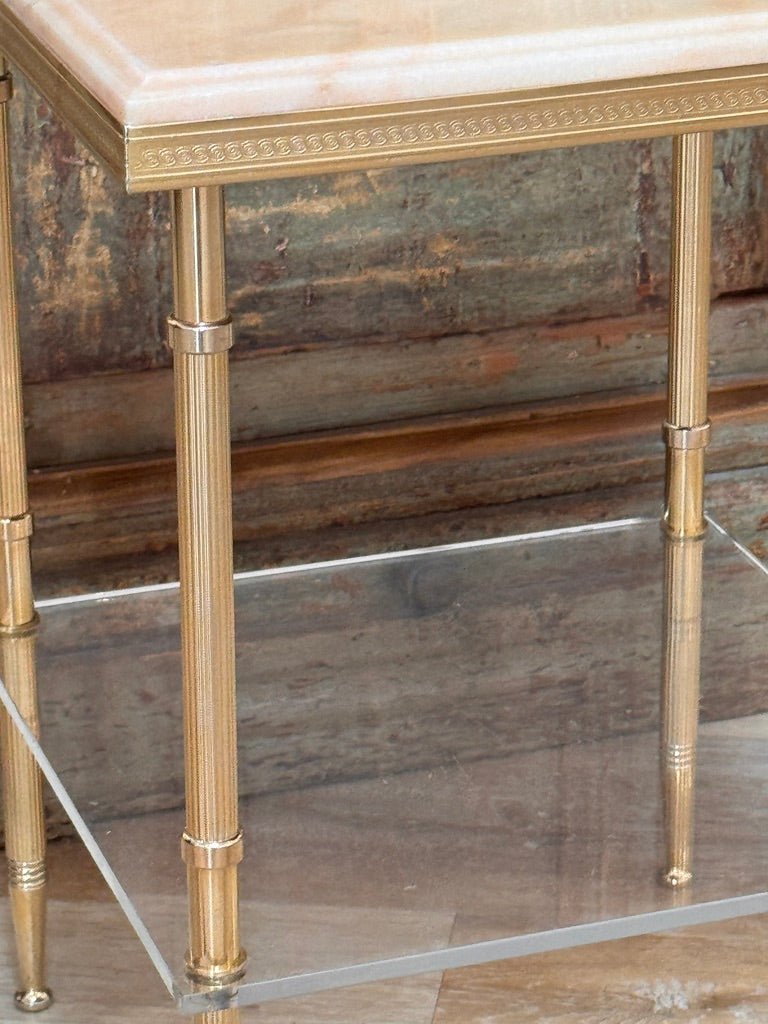 Pair of French brass side tables, mid - 20th C. - Helen Storey Antiques