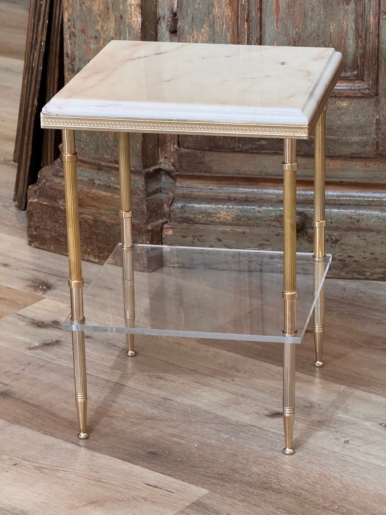 Pair of French brass side tables, mid - 20th C. - Helen Storey Antiques