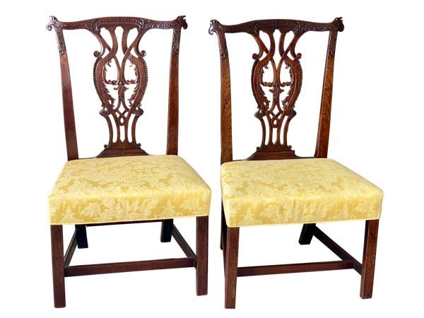 PAIR OF IRISH CHIPPENDALE DINING CHAIRS, 18TH CENTURY - Helen Storey Antiques
