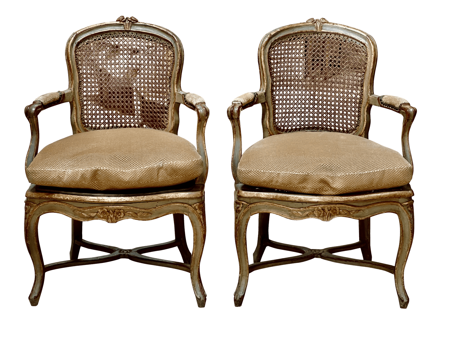 Pair of Louis XV Carved Fauteuils
