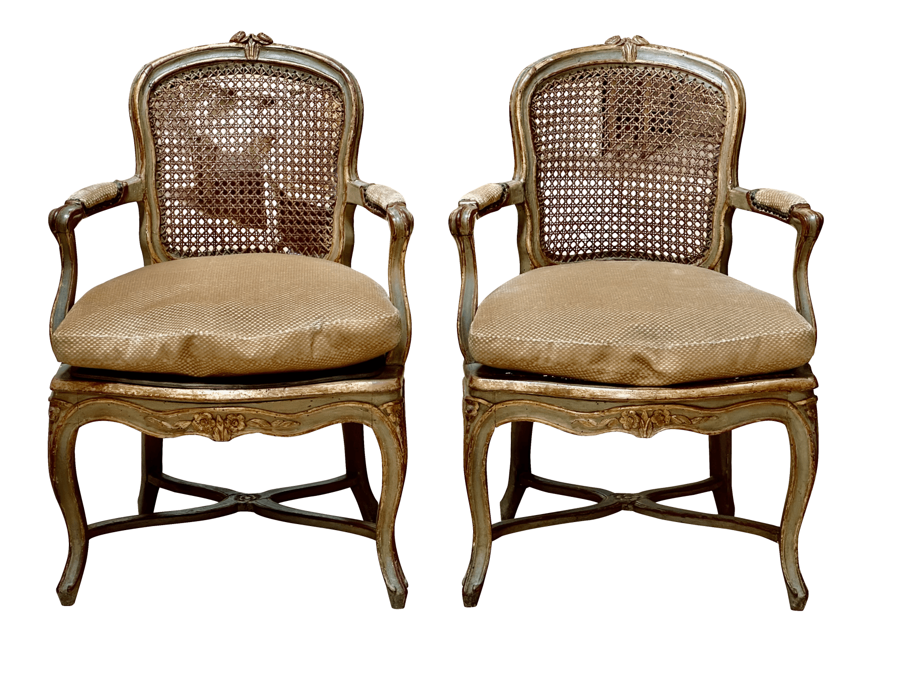 Pair of Louis XV Carved Fauteuils