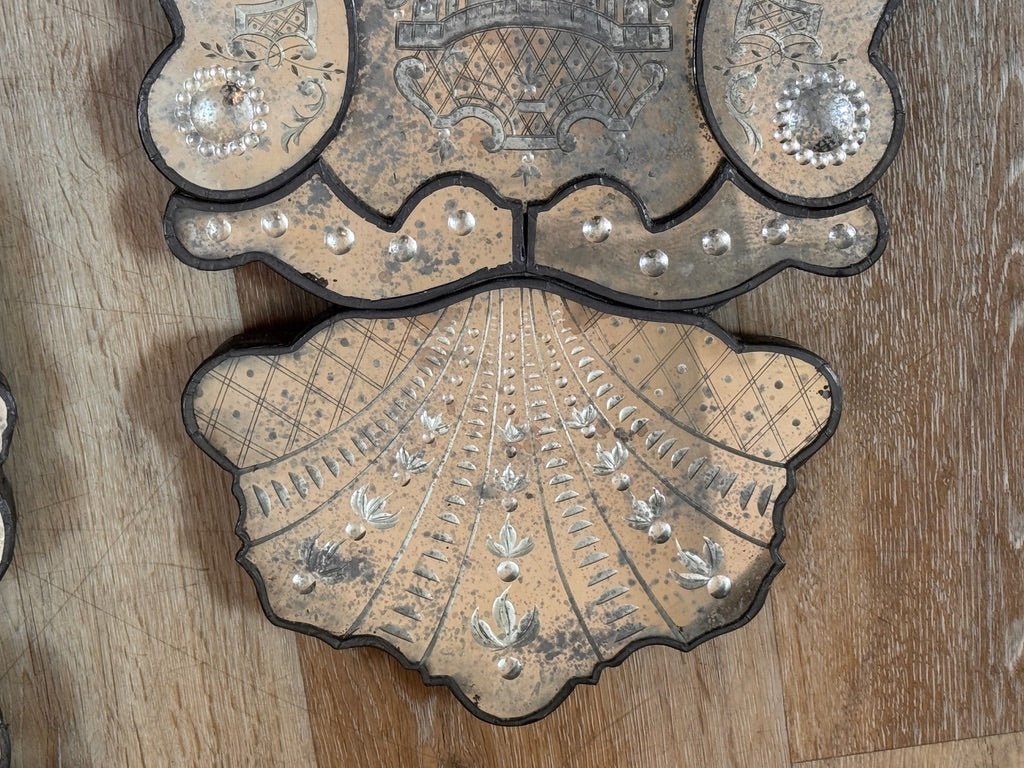 Pair of Murano Mirrors, etched, 18th Century - Helen Storey Antiques