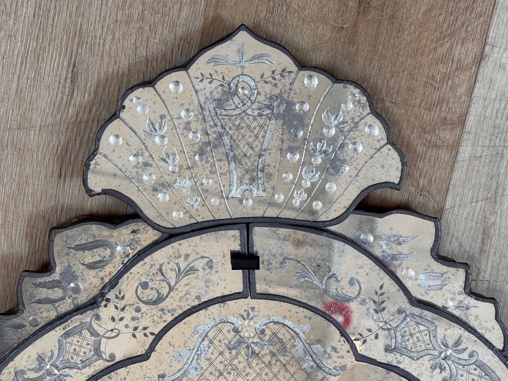Pair of Murano Mirrors, etched, 18th Century - Helen Storey Antiques