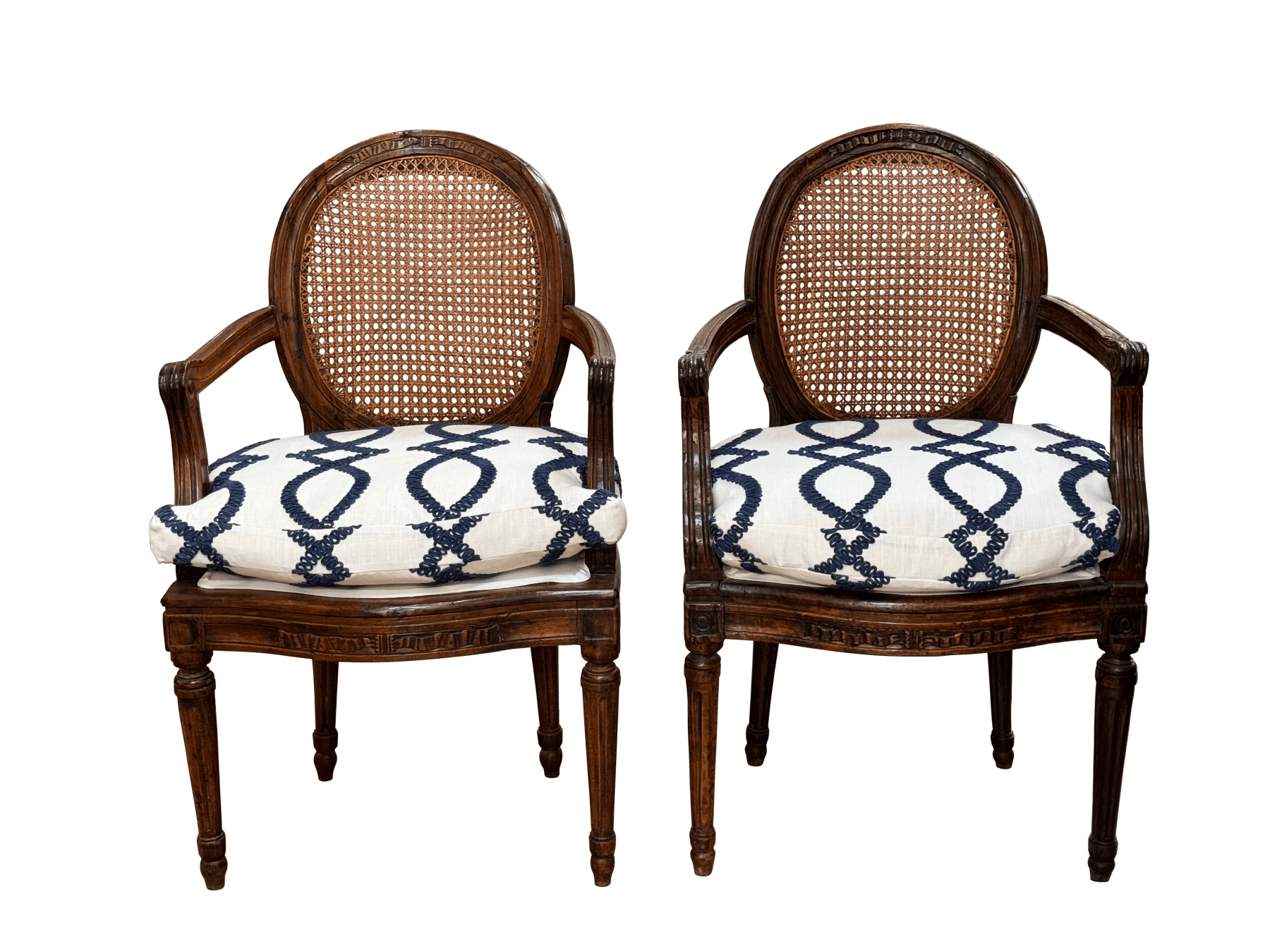 Pair of period Louis XVI caned fauteuils