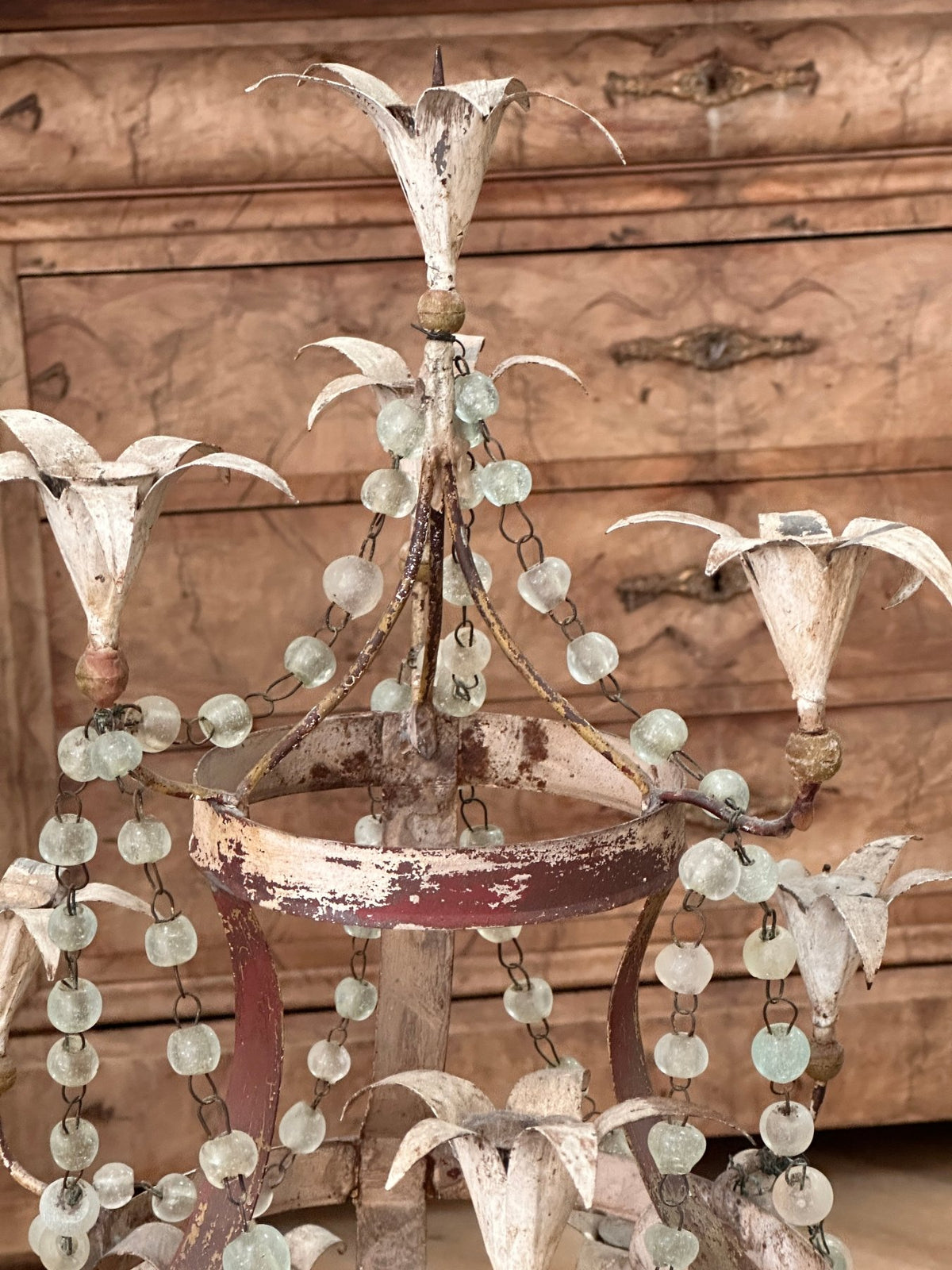 Pair Of Swedish Cream Painted Tole Twelve Light Candelabra Helen pair-of-swedish-cream-painted-tole-twelve-light-candelabra-helen