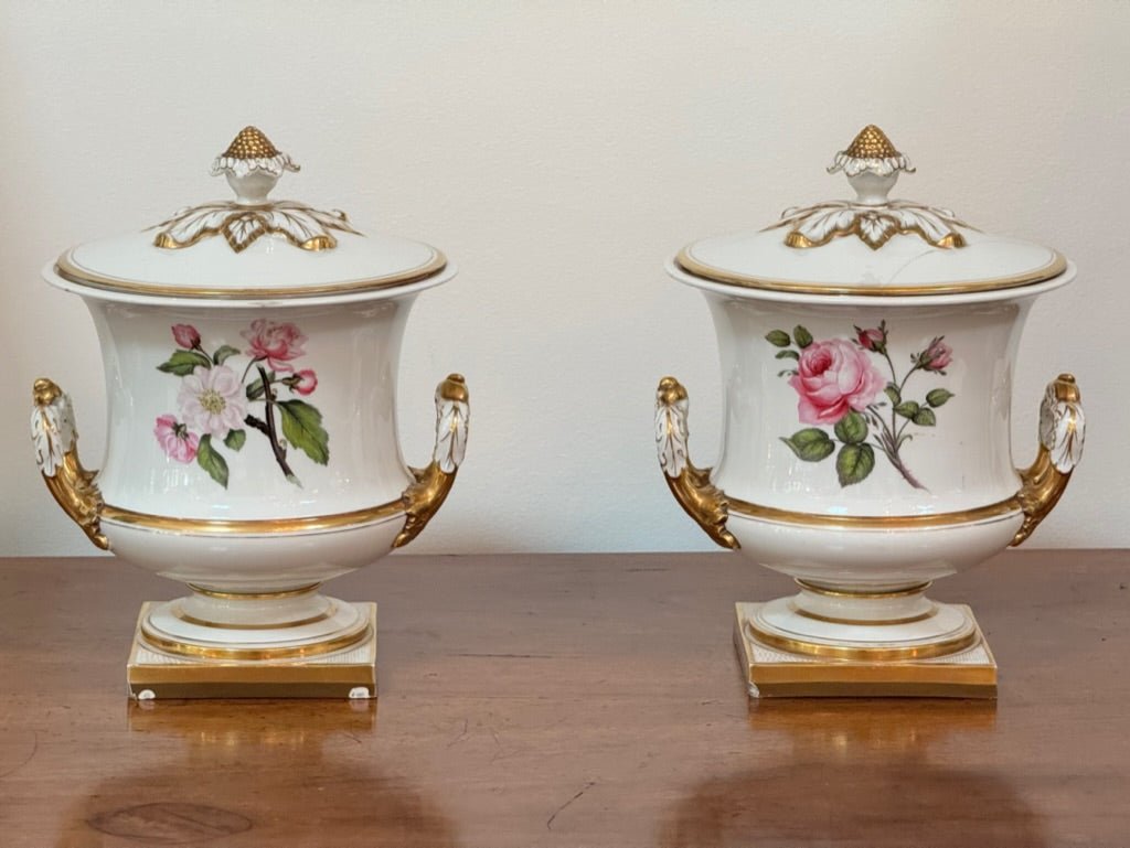 Pair of Worcester Porcelain Covered Fruit Coolers Circa 1813 - Helen Storey Antiques