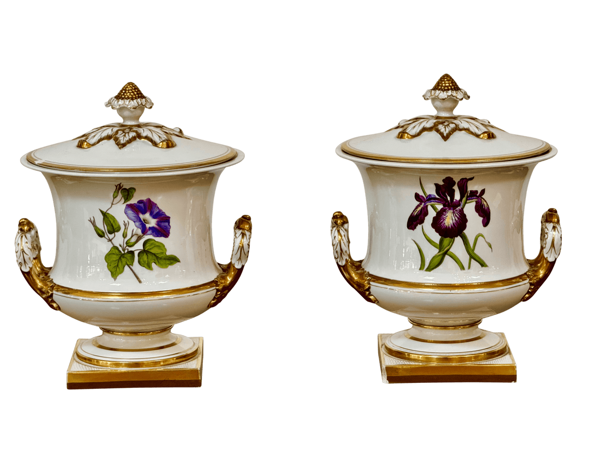 Pair of Worcester Porcelain Covered Fruit Coolers Circa 1813 - Helen Storey Antiques