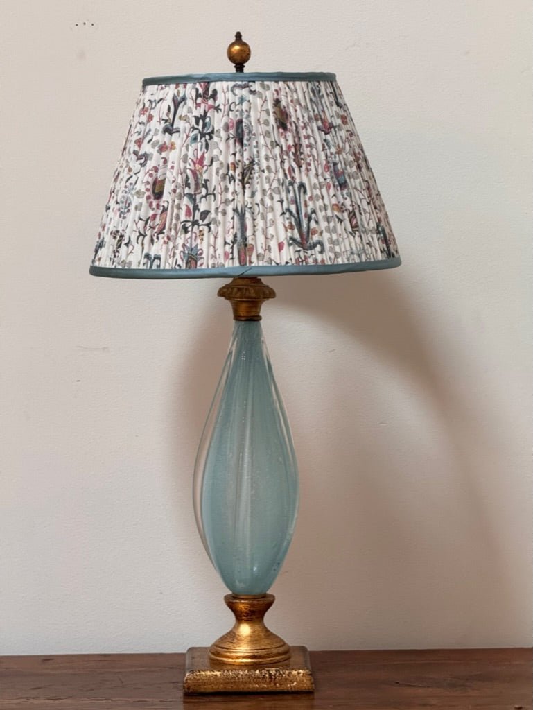 Pale Blue Murano Lamp, Sommerso Pulegos - Helen Storey Antiques