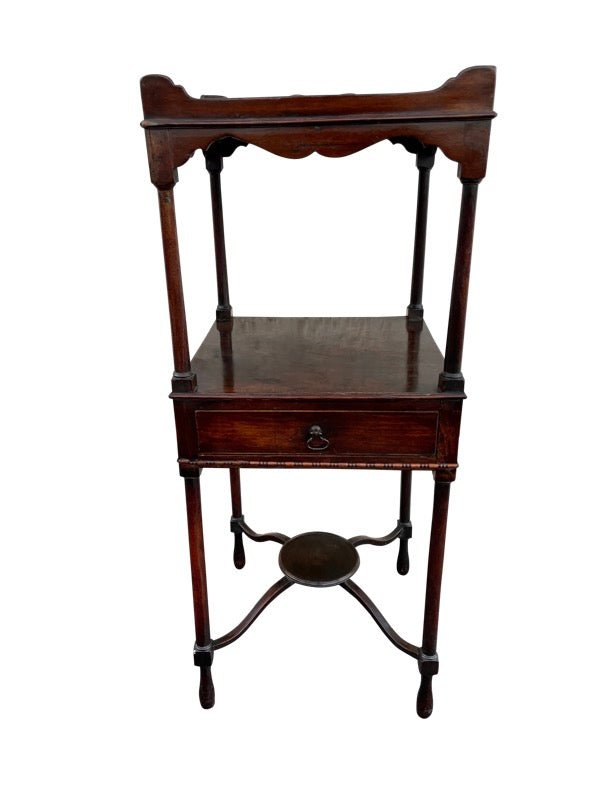 Period Regency 3 - Tier Antique Wood Stand Side Table - Helen Storey Antiques