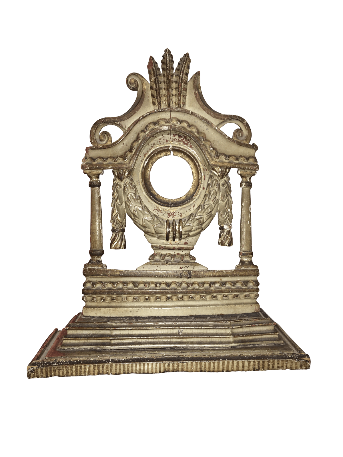 Pocket Watch Stand - 18th century French, Carved Polychrome