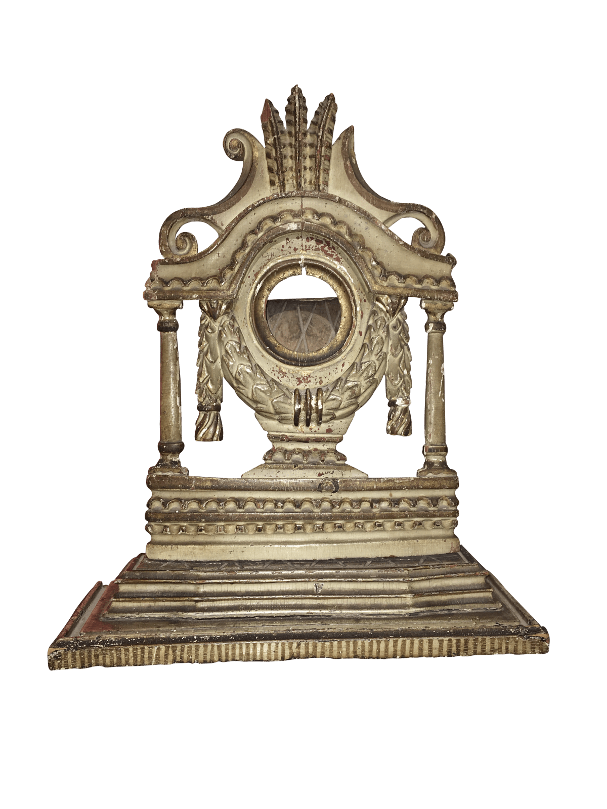 Pocket Watch Stand - 18th century French, Carved Polychrome - Helen Storey Antiques