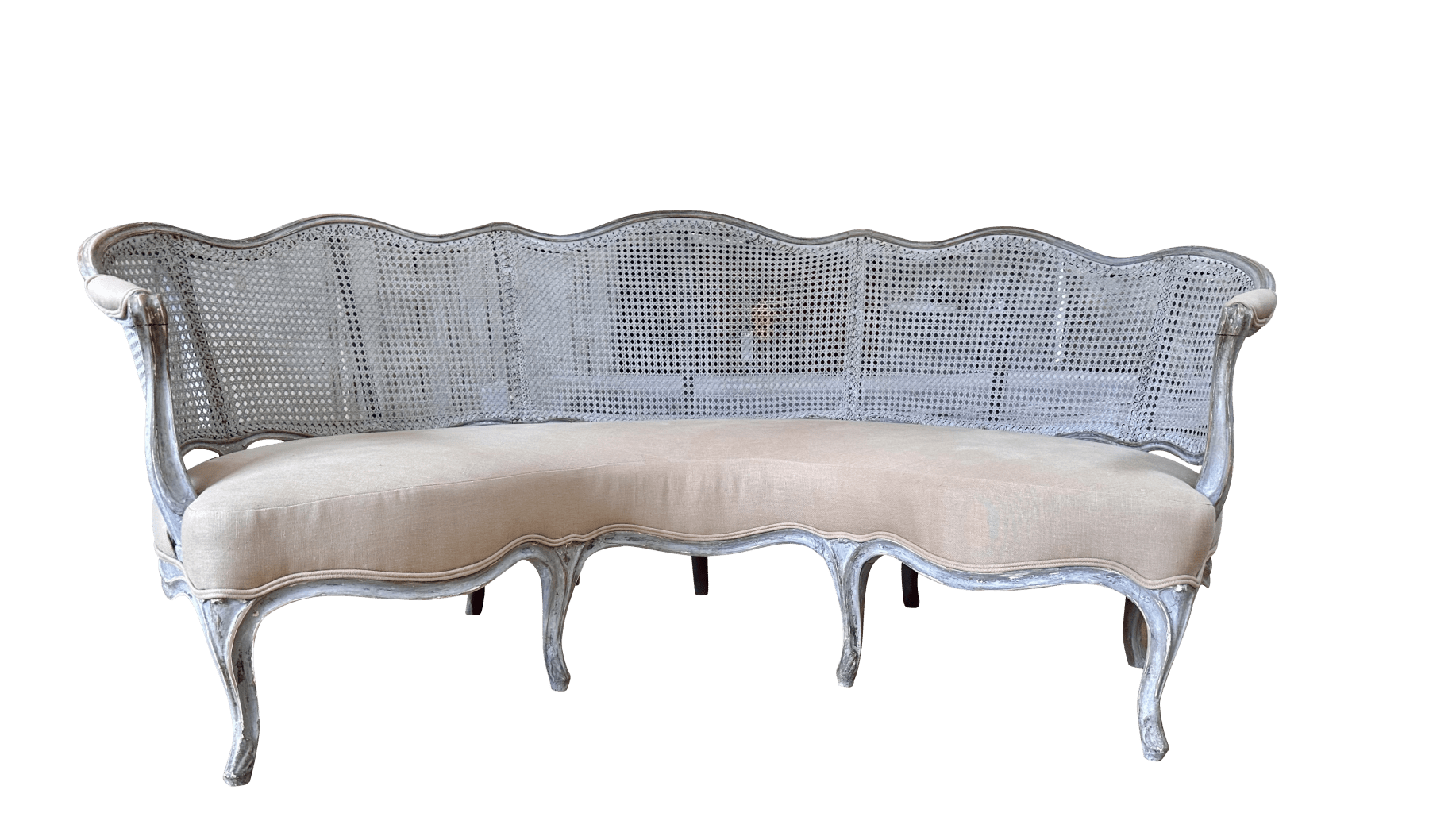 Rare 18th Century French Curved Canape Settee