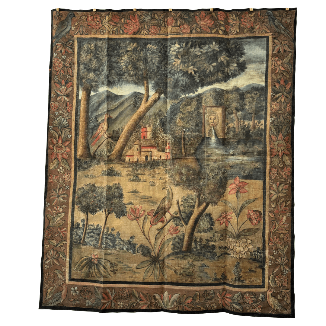 Rare Louis XV French Early 18th Century Toile Peinte Tapestry