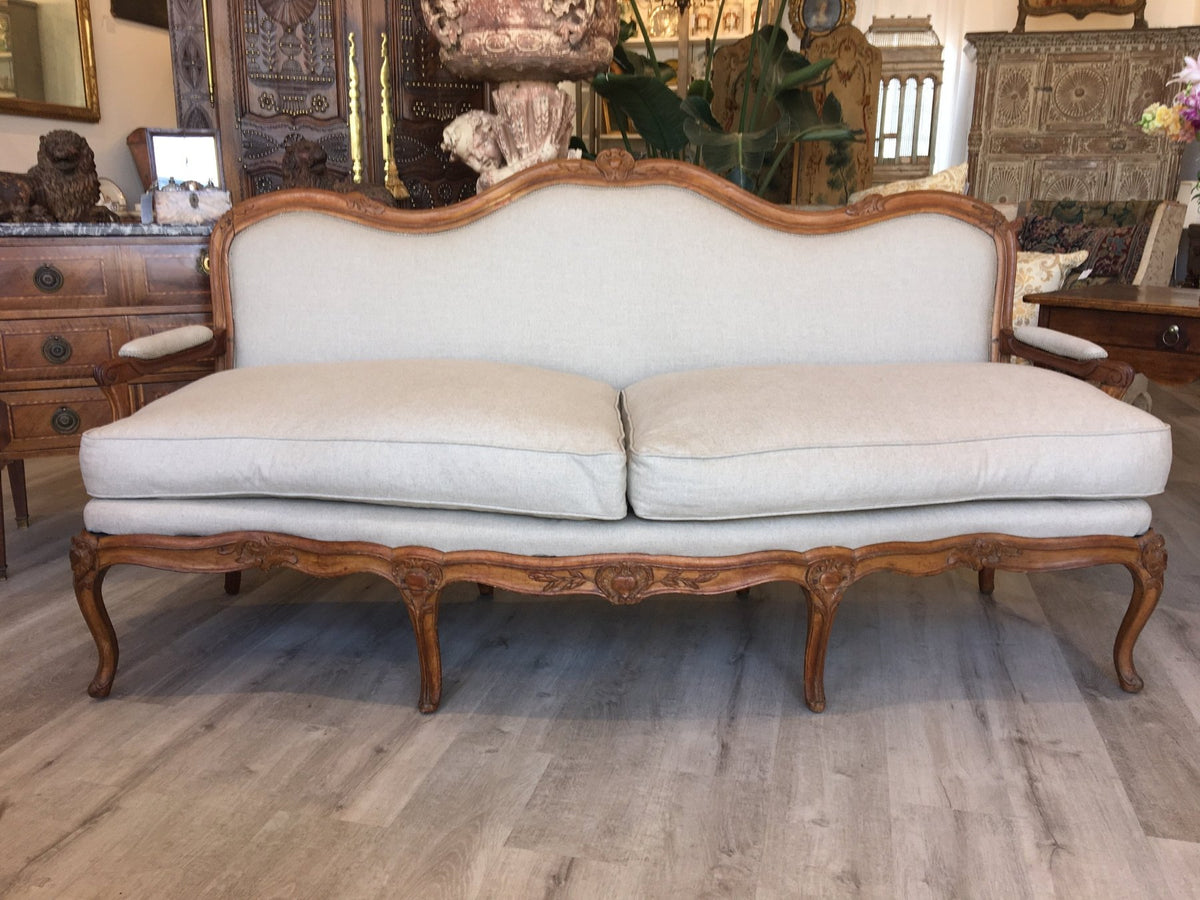 Rare M. Gourdin Signed Louis XV Settee - Canapé à Chassis - Sofa à la Rein - Helen Storey Antiques