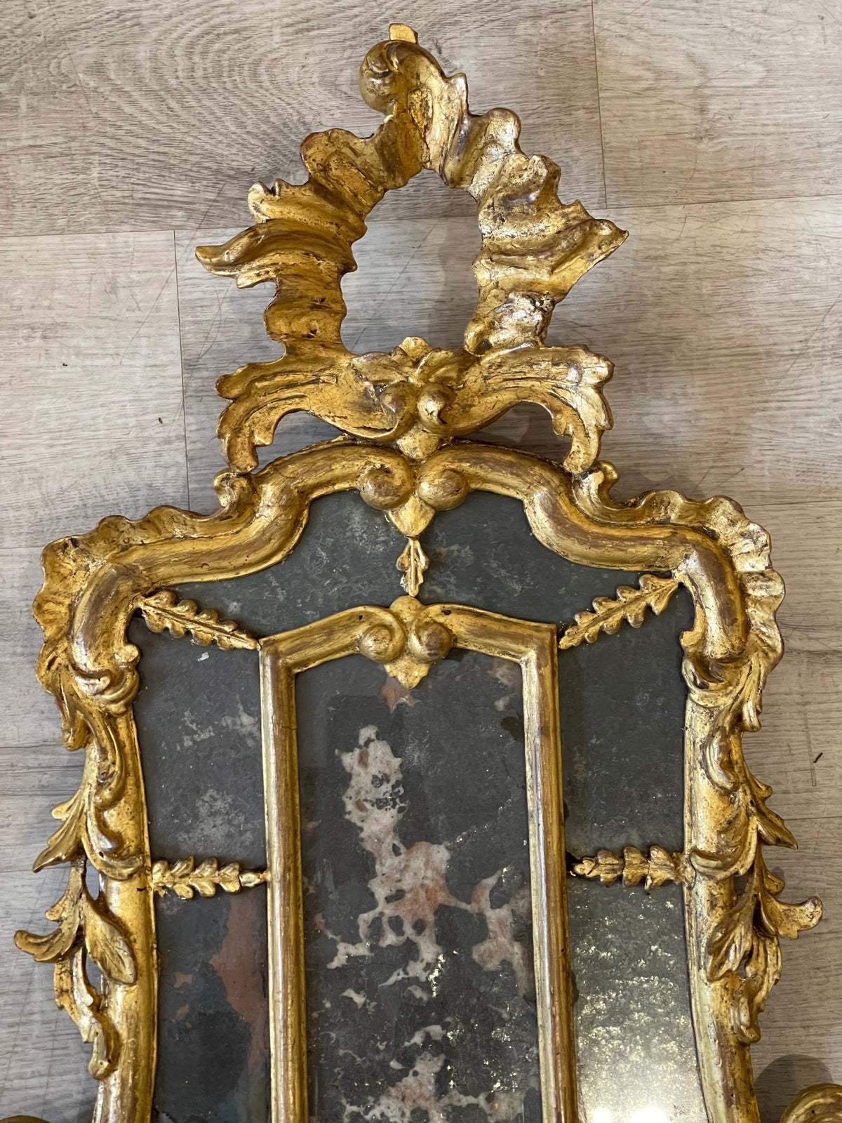 Rare Pair of Carved and Gilded Venetian Mirrors, 18th Century - Helen Storey Antiques