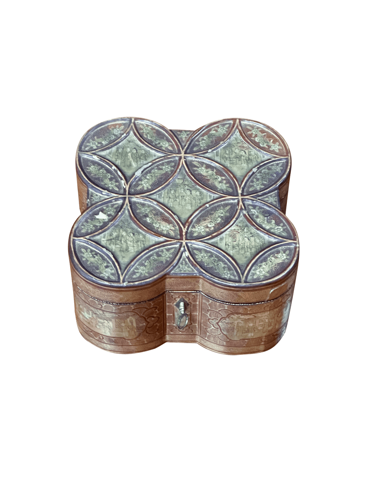 Rare Quatrefoil Chinese Export Tea Caddy, 19th Century - Helen Storey Antiques