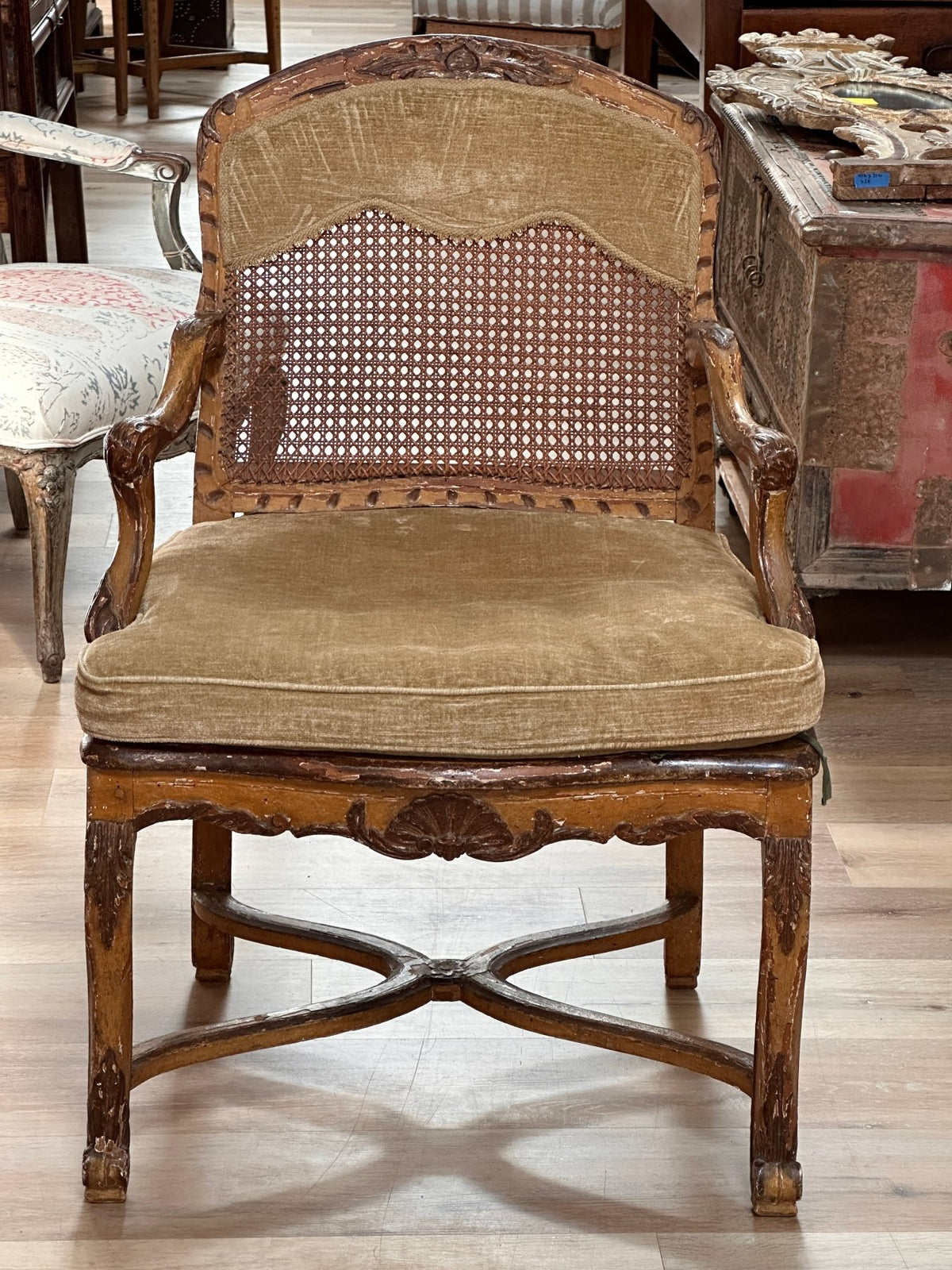 Rare Set of Six 18th Century Venetian Armchairs with original paint - On Hold - Helen Storey Antiques