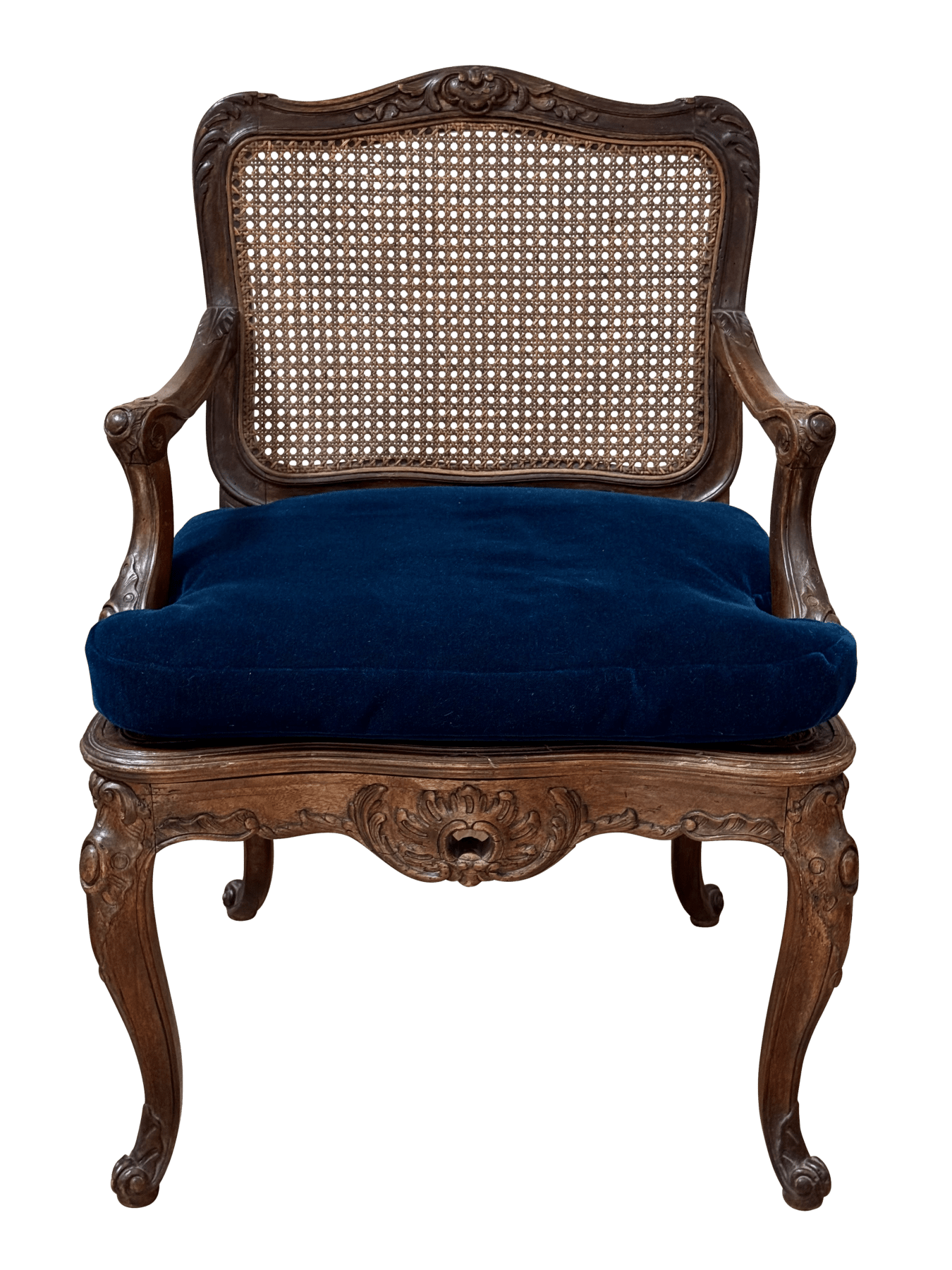 Regence Beechwood Caned Fauteuil, France, 18th century