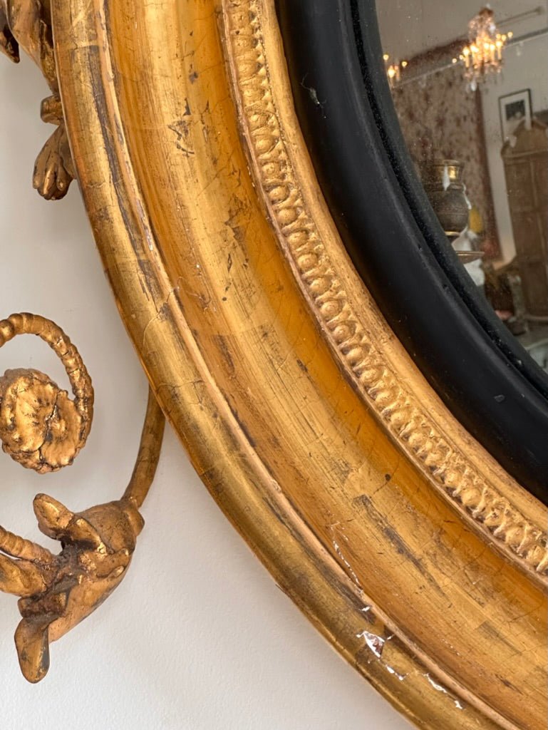 Regency Convex Girandole Mirror with Two Lights - Helen Storey Antiques