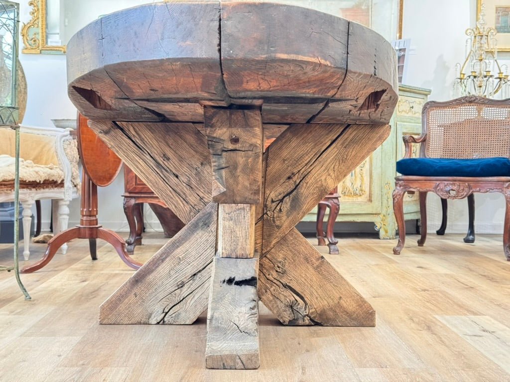 Rustic, Oval Table, French Provincial Hunting Lodge 18th - 19th C. - Helen Storey Antiques