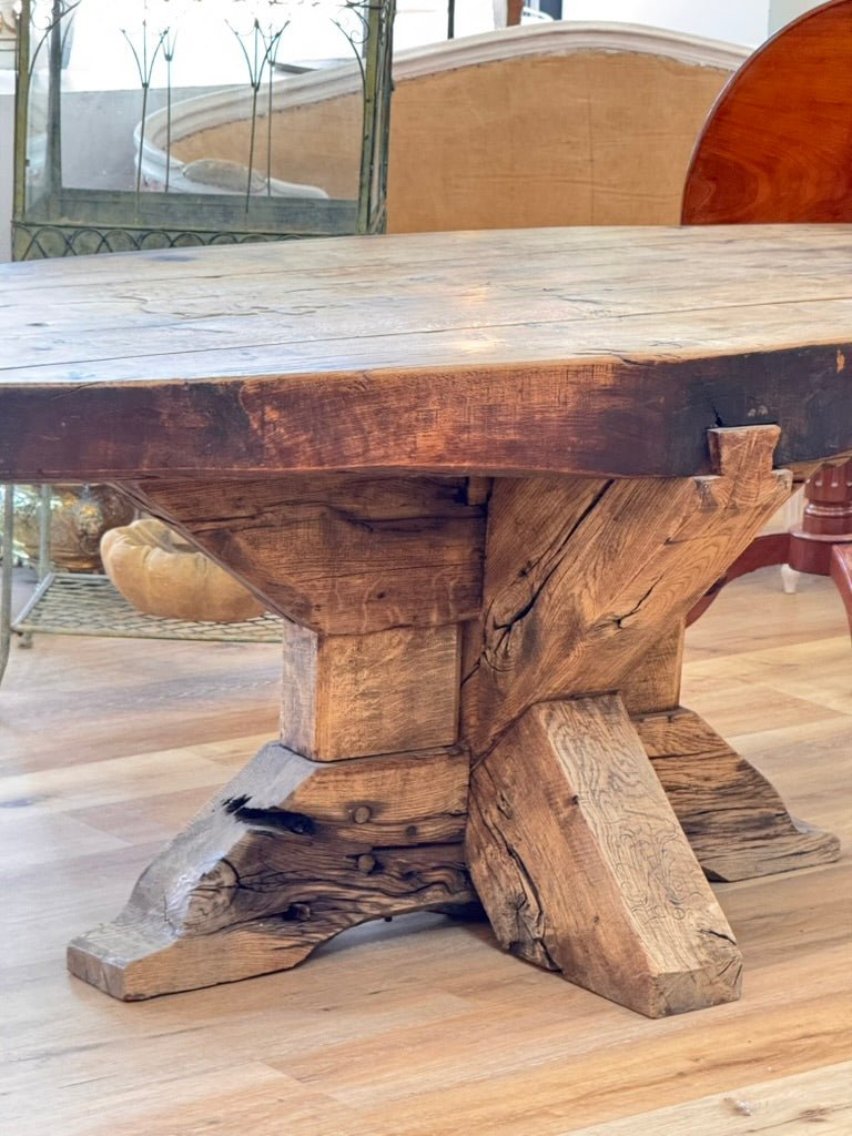 Rustic, Oval Table, French Provincial Hunting Lodge 18th - 19th C. - Helen Storey Antiques