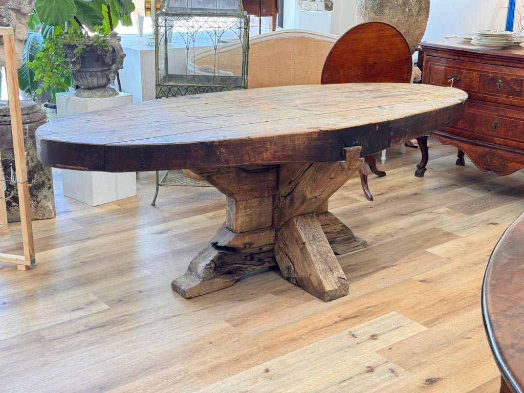 Rustic, Oval Table, French Provincial Hunting Lodge 18th - 19th C. - Helen Storey Antiques