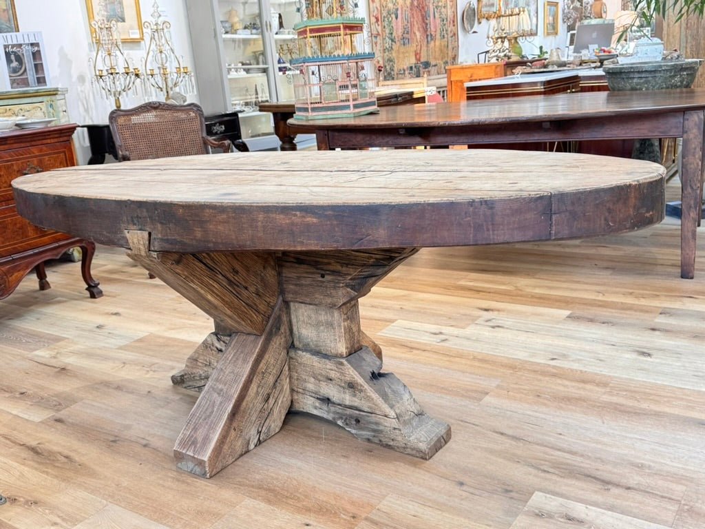 Rustic, Oval Table, French Provincial Hunting Lodge 18th - 19th C. - Helen Storey Antiques