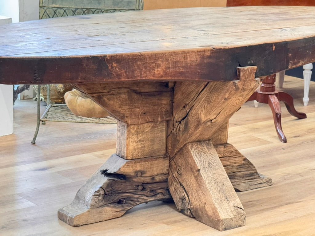 Rustic, Oval Table, French Provincial Hunting Lodge 18th - 19th C. - Helen Storey Antiques