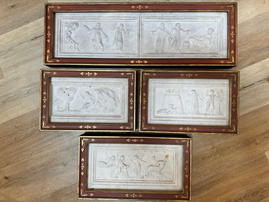 Set of Five early 19th Century - late 18th Century Carved Marble Panels - Helen Storey Antiques