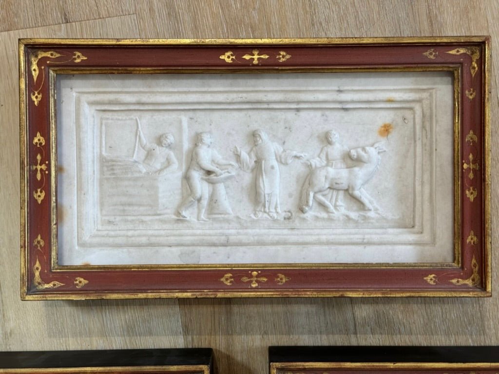 Set of Five early 19th Century - late 18th Century Carved Marble Panels - Helen Storey Antiques