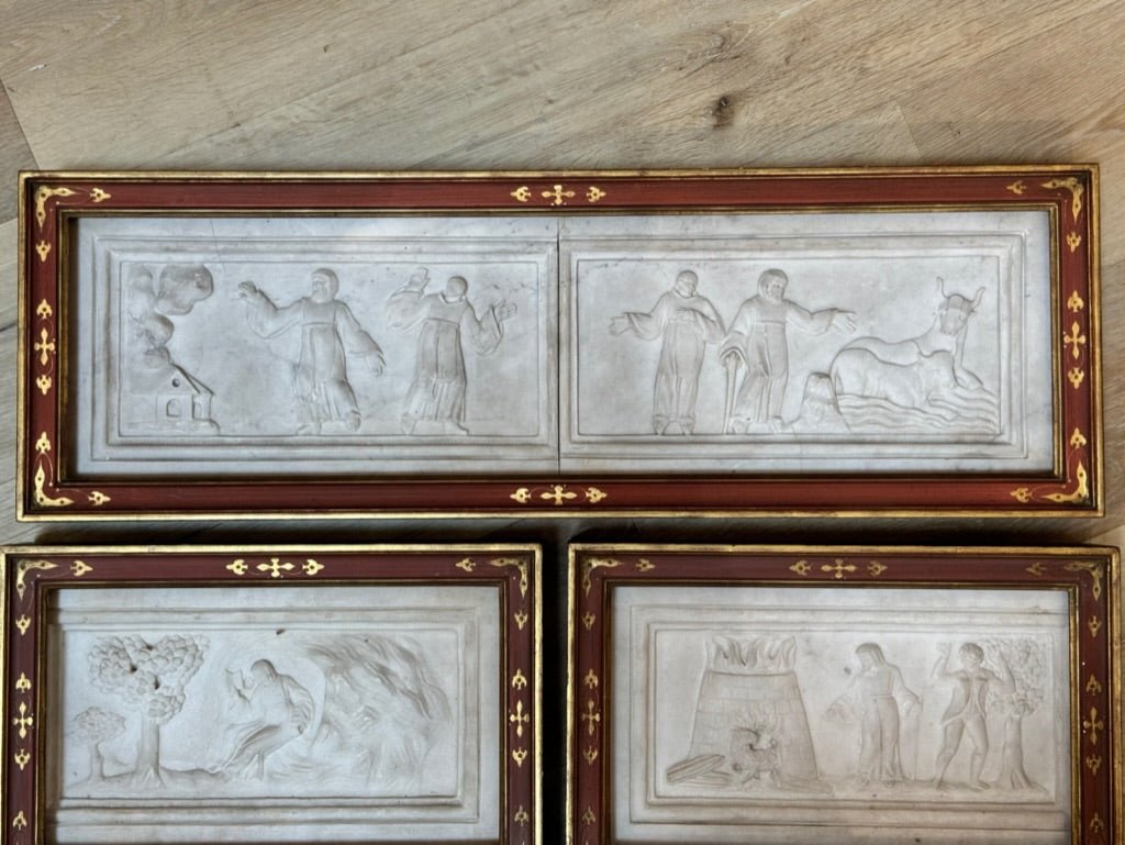 Set of Five early 19th Century - late 18th Century Carved Marble Panels - Helen Storey Antiques