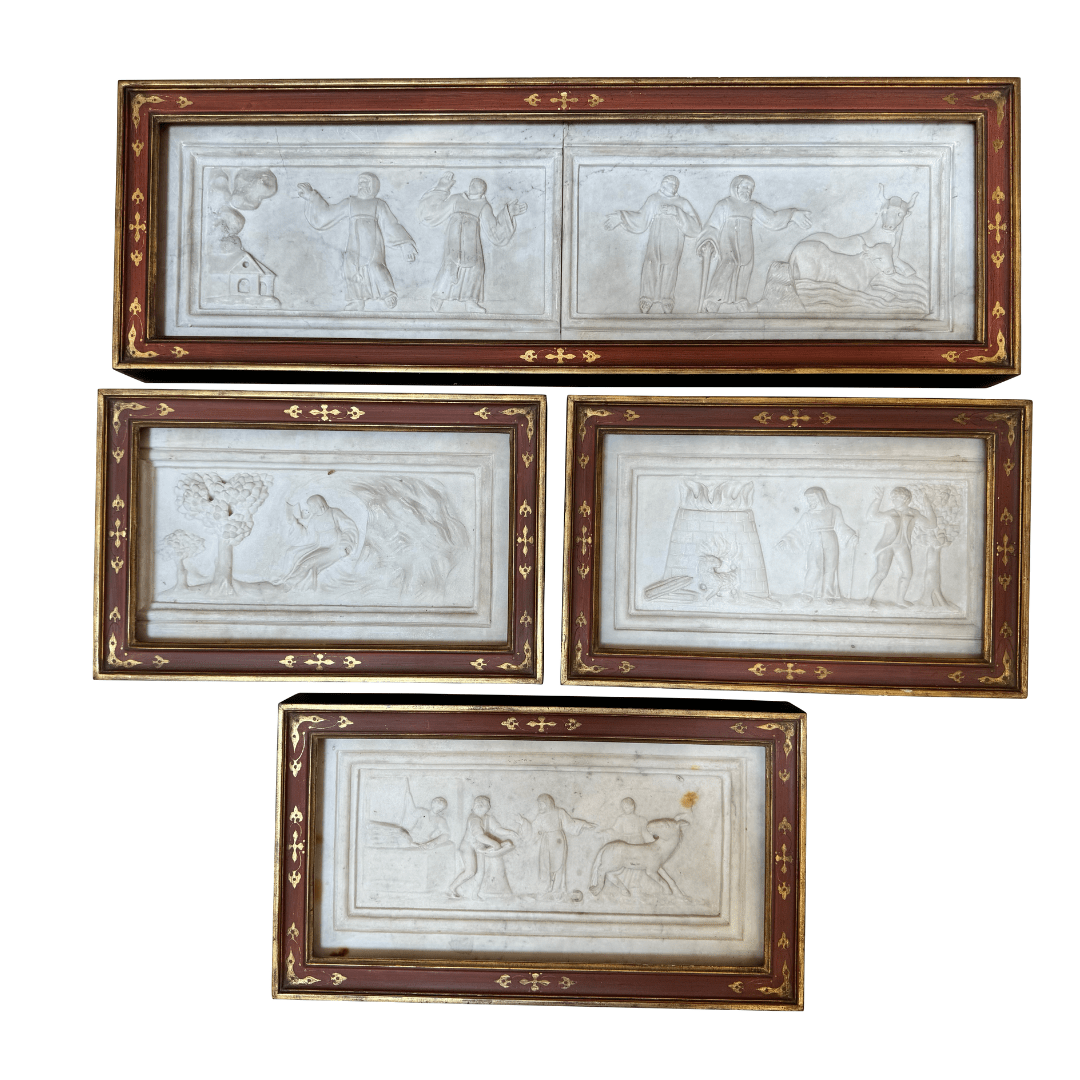 Set of Five early 19th Century - late 18th Century Carved Marble Panels - Helen Storey Antiques