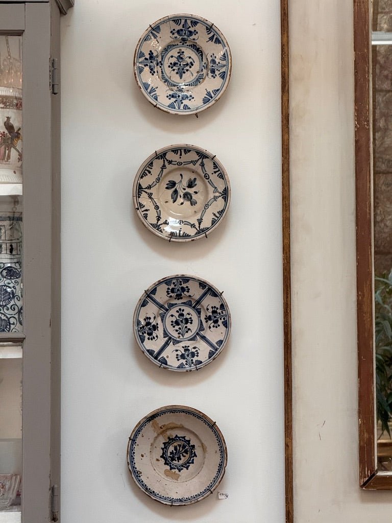 Set of Four Rare Spanish Tin-Glazed plates 18th C. - Helen Storey Antiques