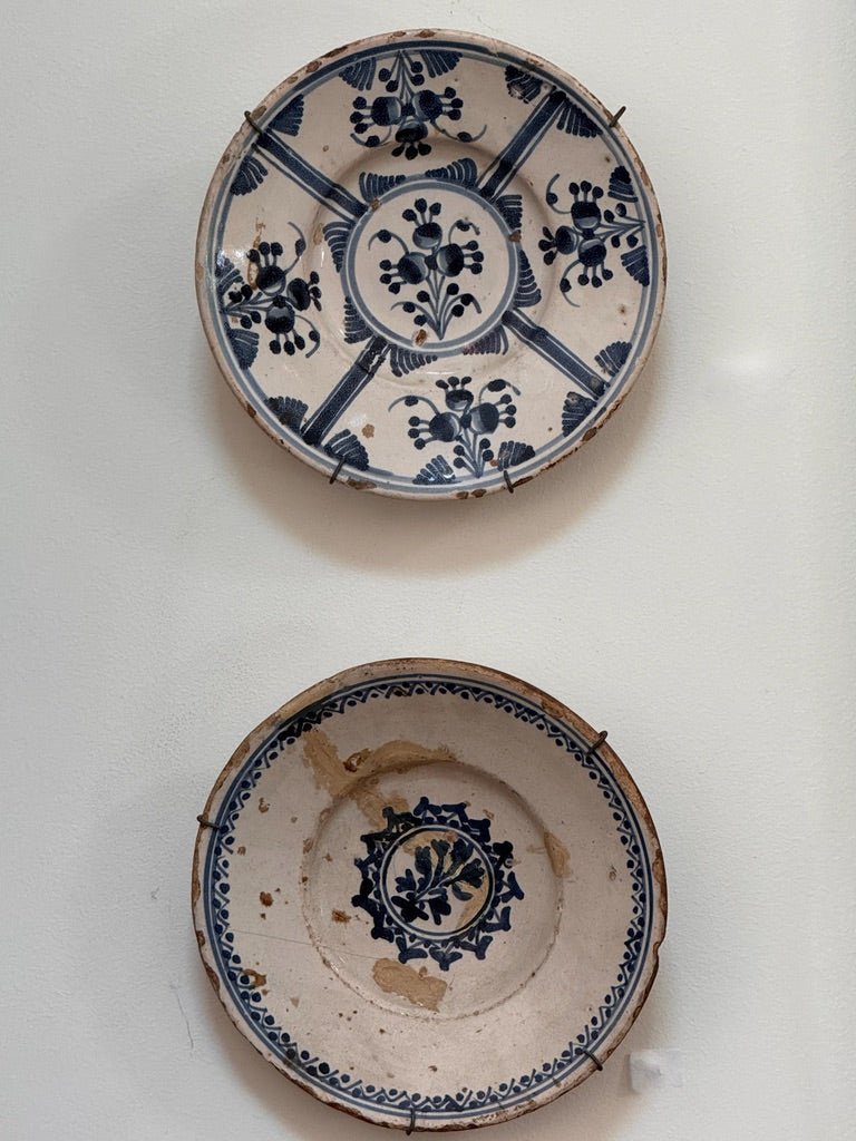 Set of Four Rare Spanish Tin-Glazed plates 18th C. - Helen Storey Antiques
