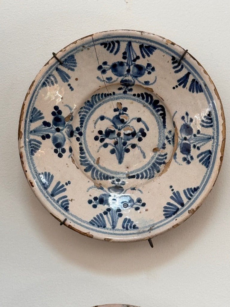 Set of Four Rare Spanish Tin-Glazed plates 18th C. - Helen Storey Antiques