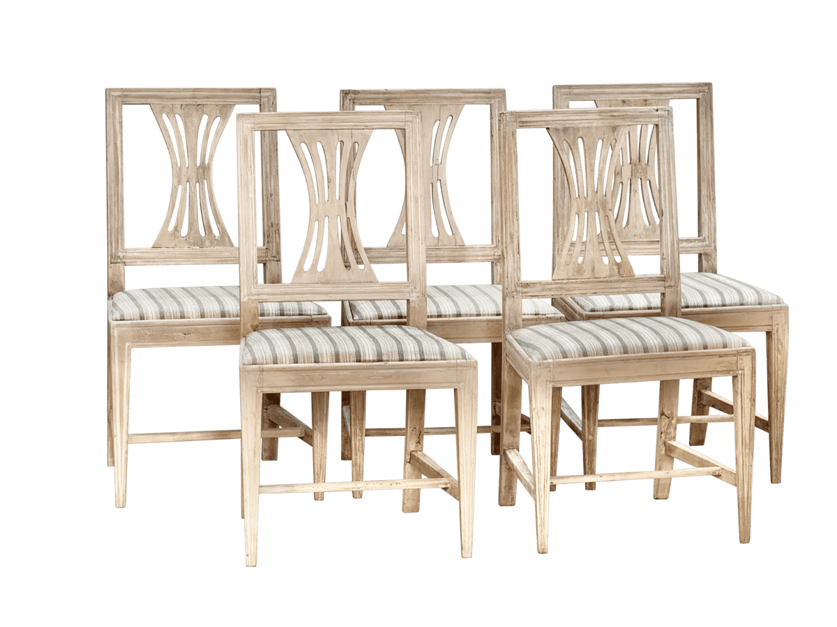 Set of four to five Swedish chairs, c. 1800 - Helen Storey Antiques