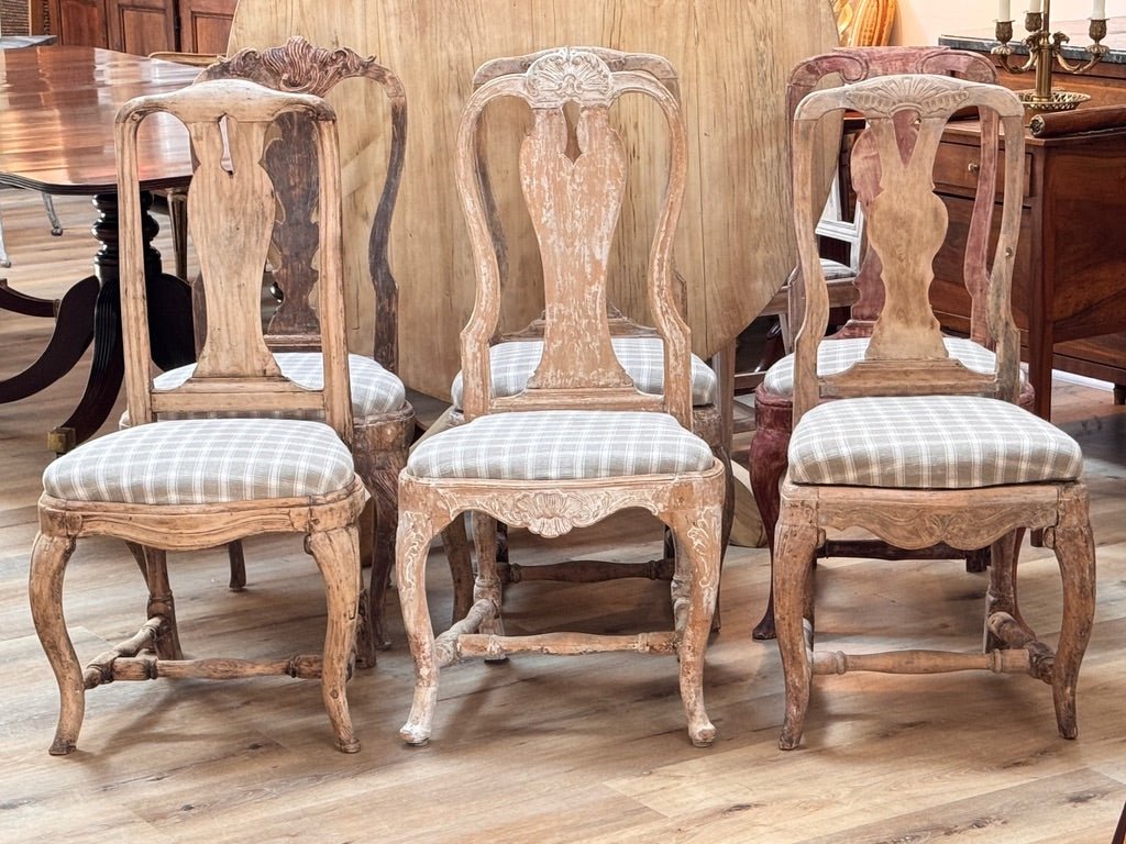 Set of six 18th Century Gustavian Dining Chairs - Helen Storey Antiques