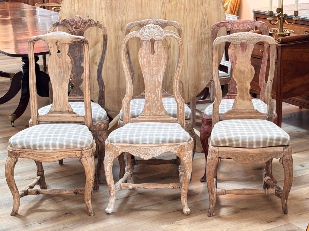 Set of six 18th Century Gustavian Dining Chairs - Helen Storey Antiques