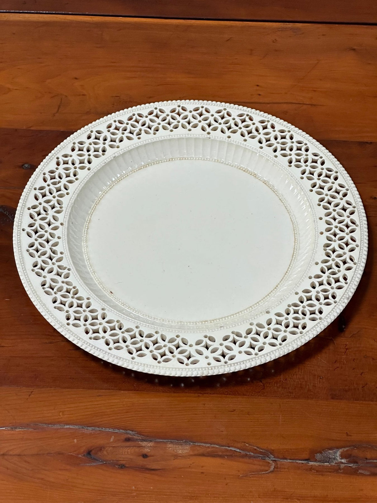 Set of Six Leeds Creamware Reticulated Plates, 18th Century - Helen Storey Antiques