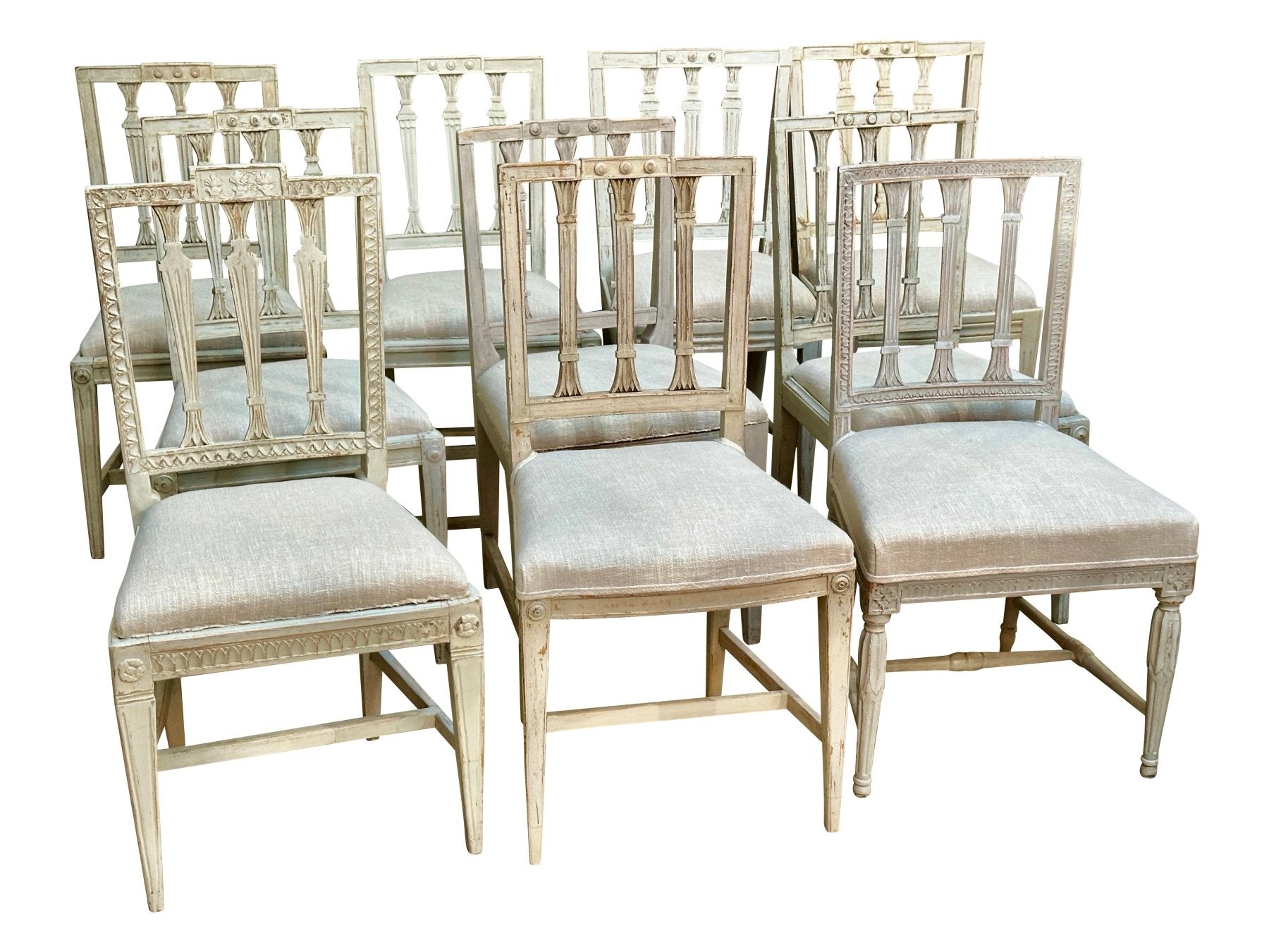 Set of Ten 18th Century Swedish Side Chairs