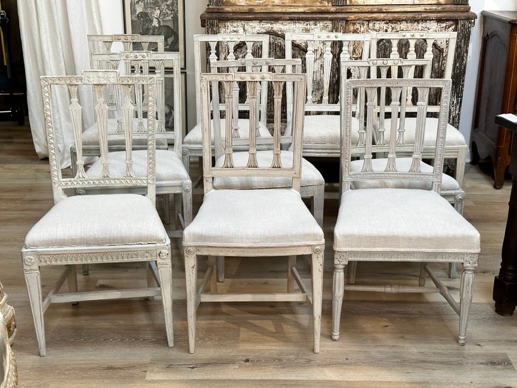 Set of Ten 18th Century Swedish Side Chairs - Helen Storey Antiques