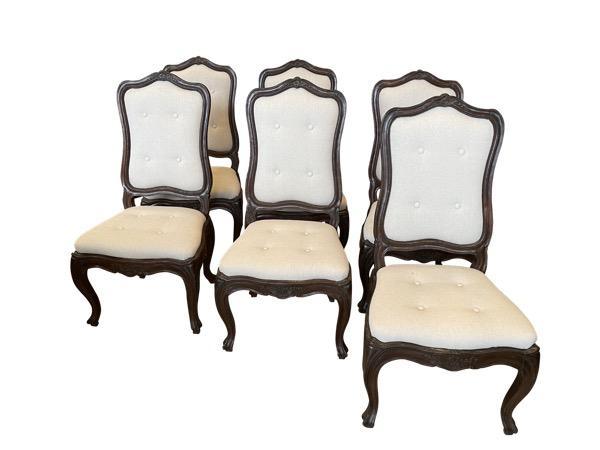 SIX 18TH CENTURY ITALIAN DINING CHAIRS-LOUIS XV MANNER