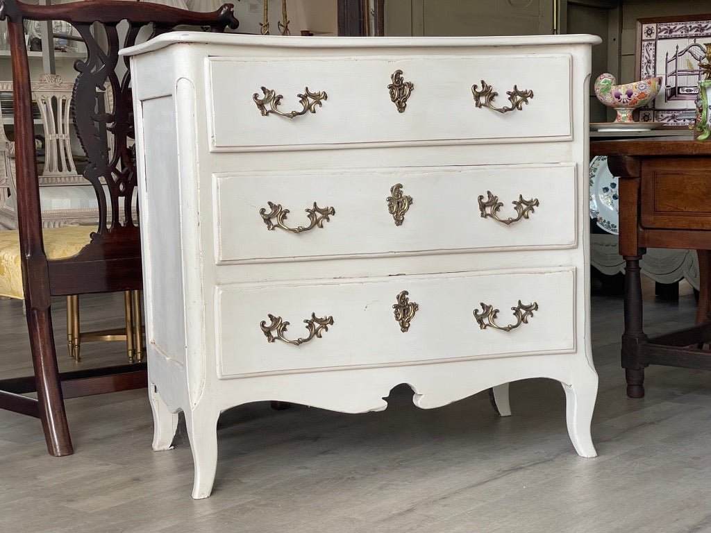 Small 18TH CENTURY Creme - Peinte FRENCH WALNUT Chest Commode - Helen Storey Antiques