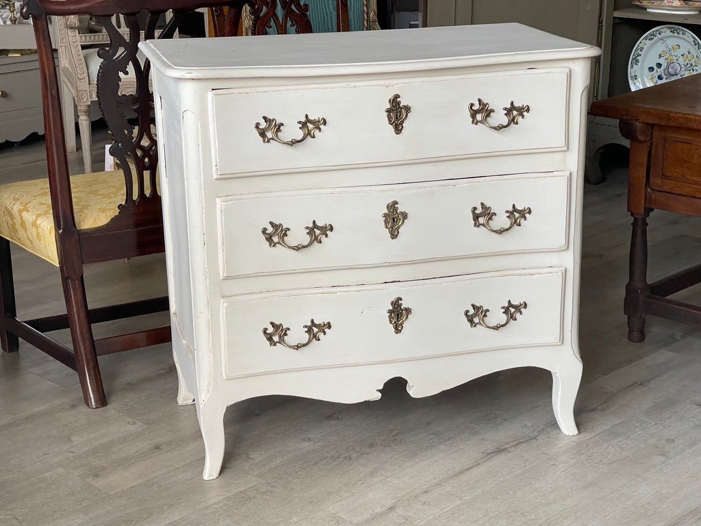 Small 18TH CENTURY Creme - Peinte FRENCH WALNUT Chest Commode - Helen Storey Antiques