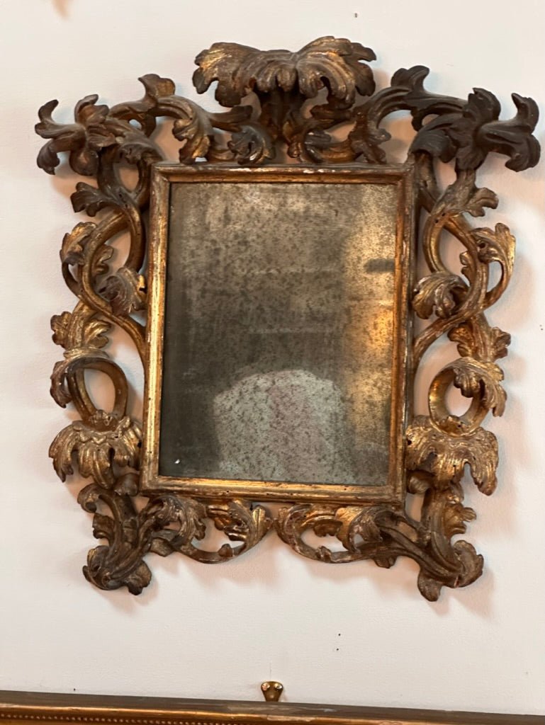 Small 18th Century Italian Carved Gilt Mirror - Helen Storey Antiques