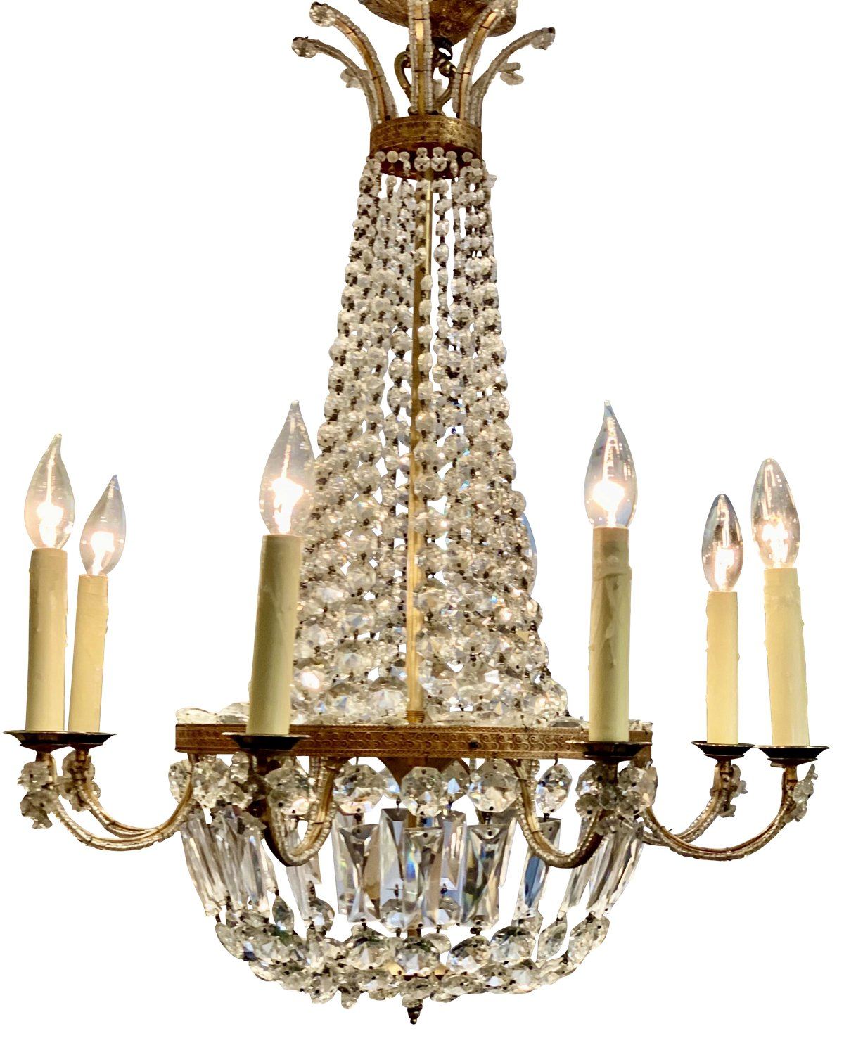 SMALL FRENCH CRYSTAL CHANDELIER