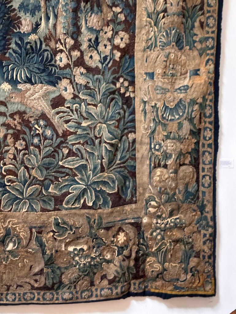 Stunning Flemish Verdure Tapestry Oudenaard, Wool &amp; Silk, 17th Century - Helen Storey Antiques